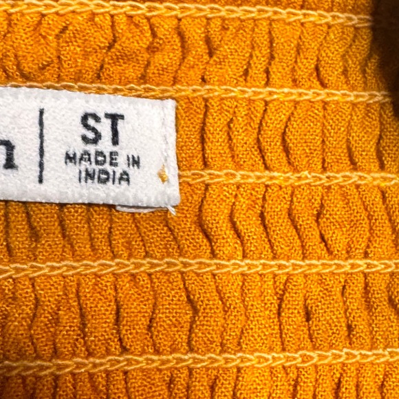 Abercrombie & Fitch Orange Polka Dot Smocked Bodice Mini Dress ST Small Tall - Picture 5 of 8